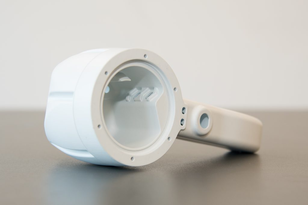 3D printed piece of equipment that could be used as part of a hand-held scanner.